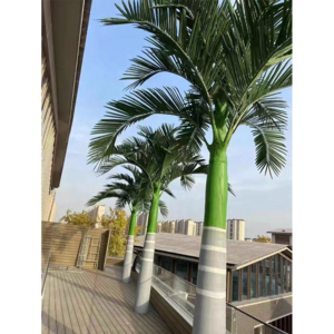 Artificilal Plastic Fiberglass outdoor palm tree tropical faux plant coconut tree giant realistic artificial areca big palm tree