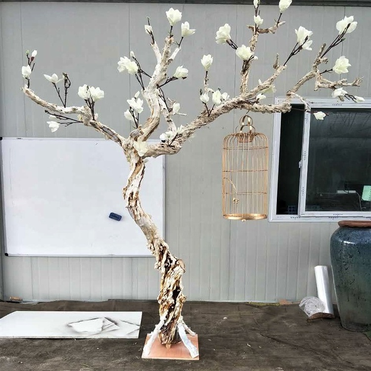 Dry Branches Flower Living Room Wedding Tree Decoration White Magnolia Tree Artificial