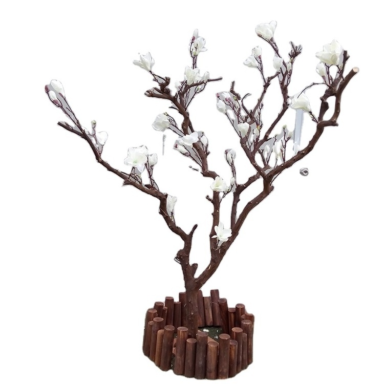 Dry Branches Flower Living Room Wedding Tree Decoration White Magnolia Tree Artificial