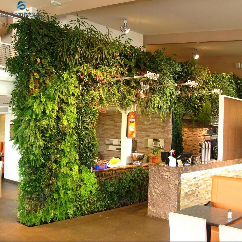 Artificial green vertical garden grass wall