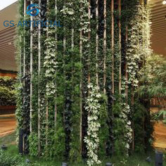 Artificial green vertical garden grass wall