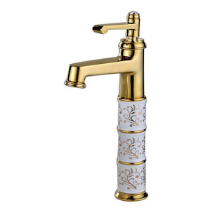 Nanan guanshu sanitary ware china industrial high pressure hot and cold gold basin faucet