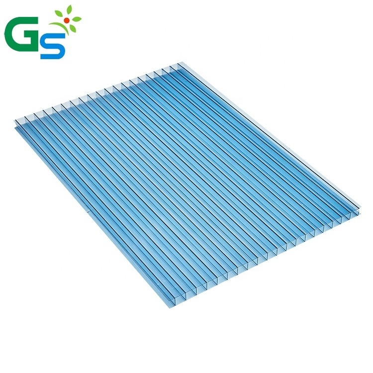 Smoked Plastic Hollow Roof Sheet 12Mm Multiwall Polycarbonate Sheet For Front Door Canopy Shade