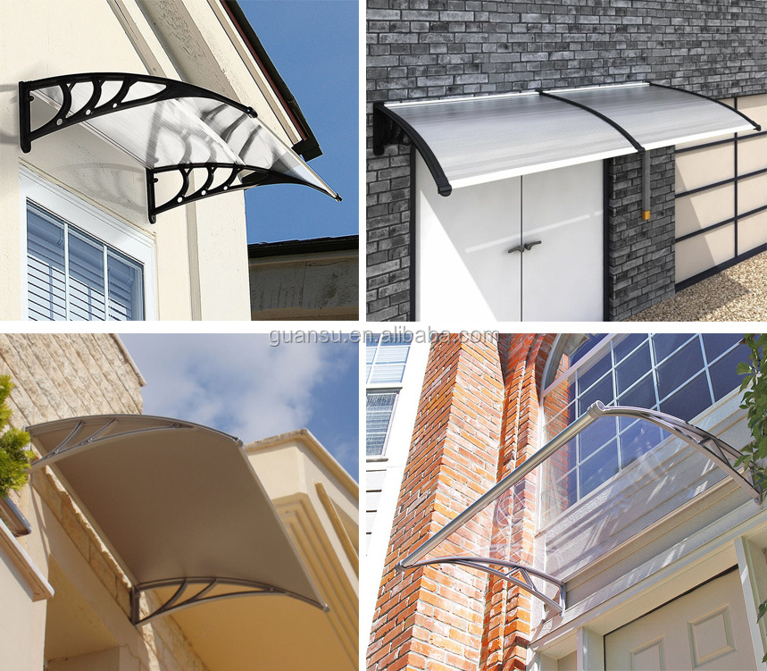 Door Canopy Front Door Or Window Canopy Arched Awning Polycarbonate Sheets Rain Snow Protection Cover Eaves Canopy