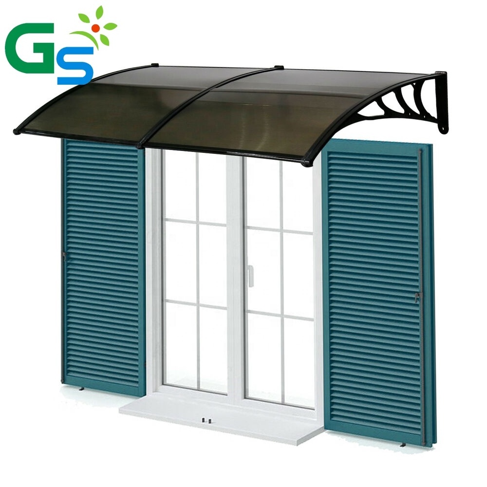 Factory Price 1000mm*1000mm Plastic Door Canopy With Polycarbonate Window Awning