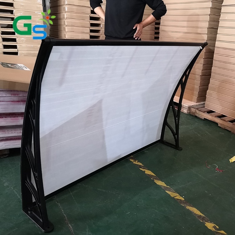 DIY easy install polycarbonate awning canopy different size with 6mm or 3mm polycarbonate sheet cover