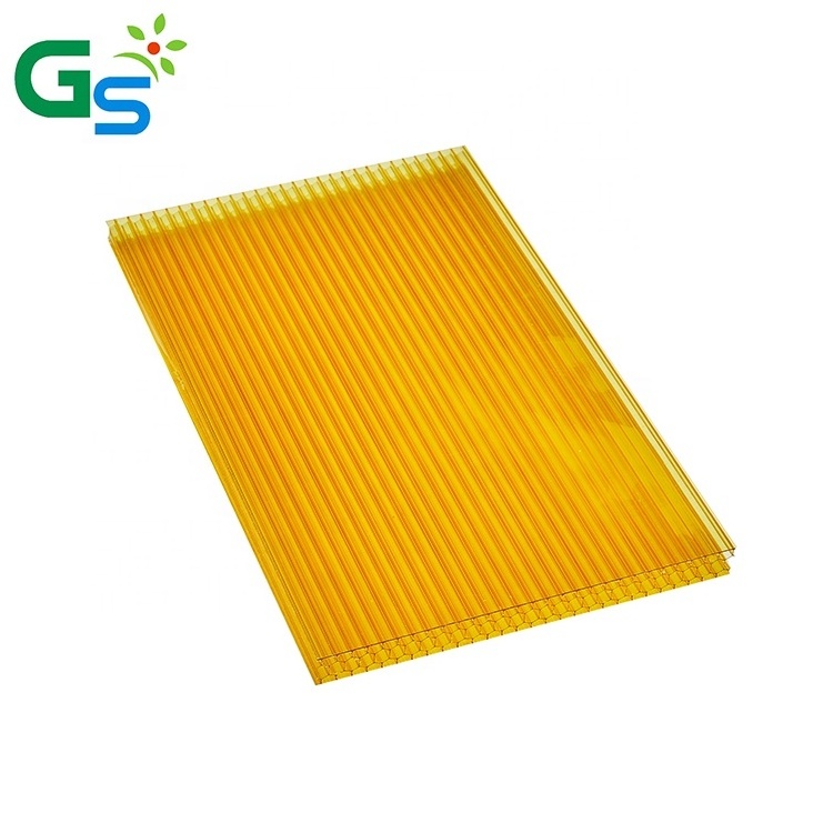 Raw Material Price Green Color 10mm Polycarbonate Plastic Multi-layer Hollow Sheet For Greenhouse