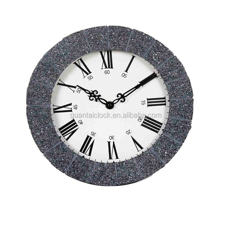 Garden faux Stone quartz outdoor wall clock with thermometer waterproof clock corridor decoration