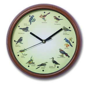 10 inch plastic vintage European style bird pattern bird sounds wall clock for home decoration