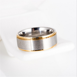 2017 latest design gold side men's ring fashion stainless steel ring