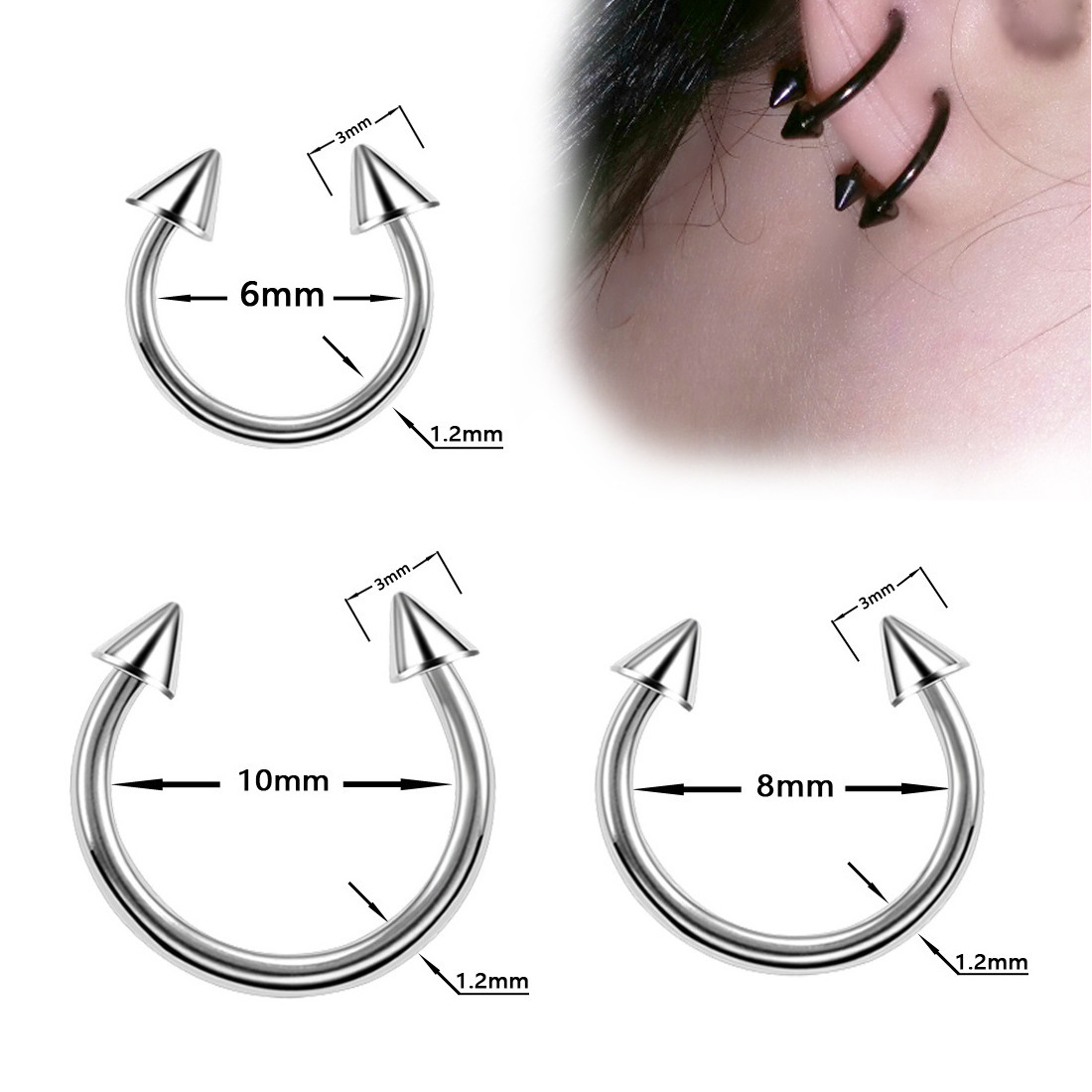 Hot Selling 40 Pcs/Set Stainless Steel Nose Lip Tongue Eyebrow Body Piercing Jewelry Nose Rings Set For Men And Women