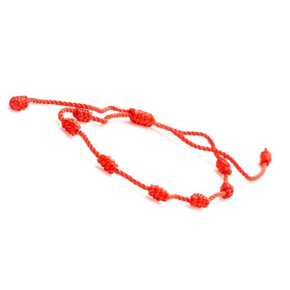 Hot Selling Mexican Spanish Hot Style Not Fade Red And Black Handmade Peruvian Knot Woven Seven Knots Red Rope Bracelet