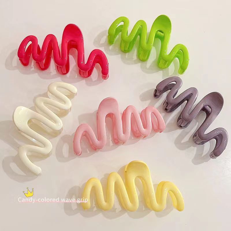 Big 10.5cm Acrylic Butterfly Shark Wave Hair Jaw Clamp Nonslip Ponytail Accessory Plastic Jelly Hair Claw Clip Women