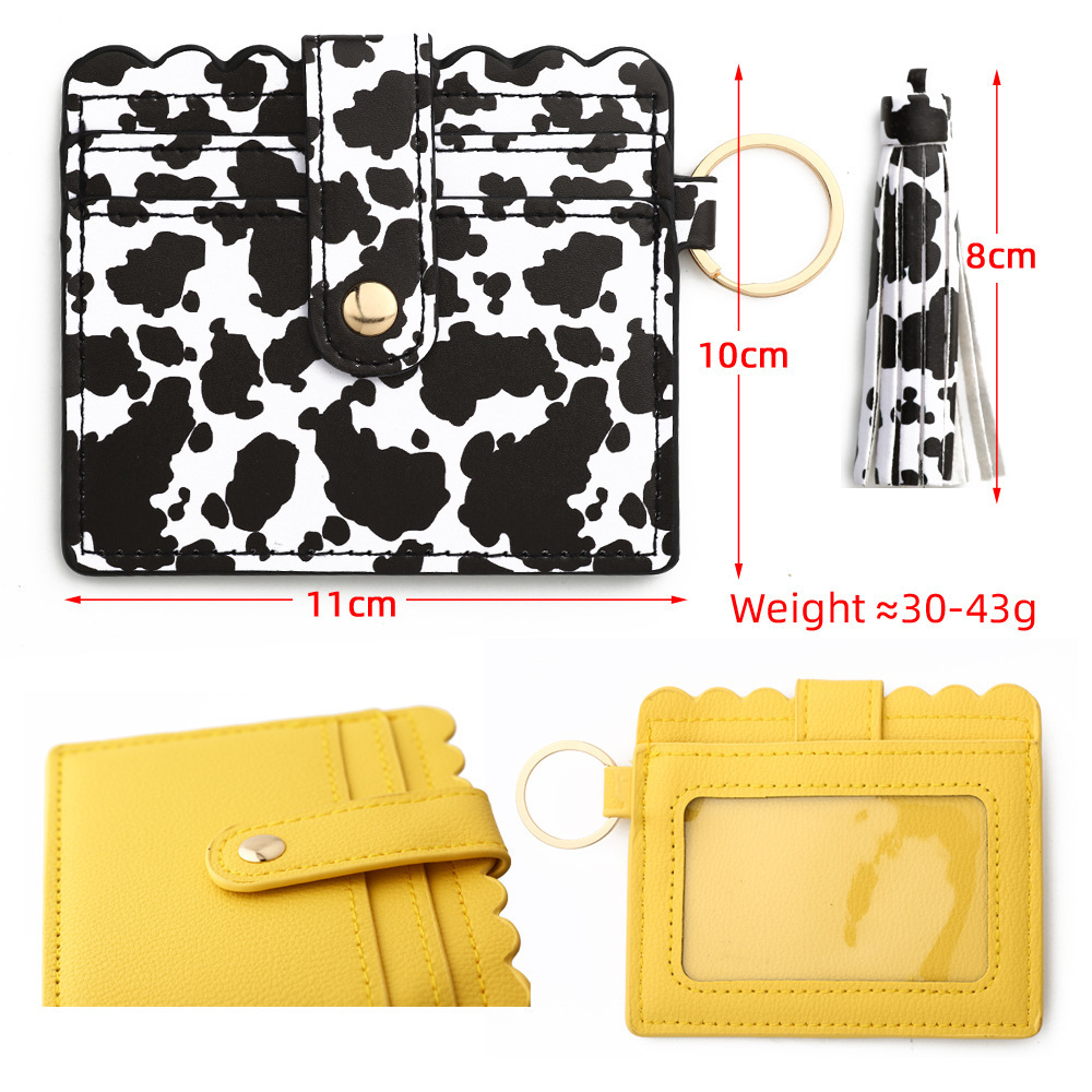 Custom PU Leather Card Holder Fashion DIY PU Leather Credit Card Holder Women Wristlet Wallet Keychain