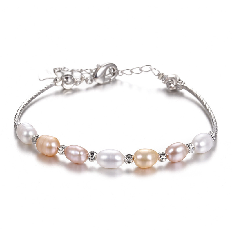 Elegant Jewelry Gold Chian Adjustable Natural Pearl Bracelet Women