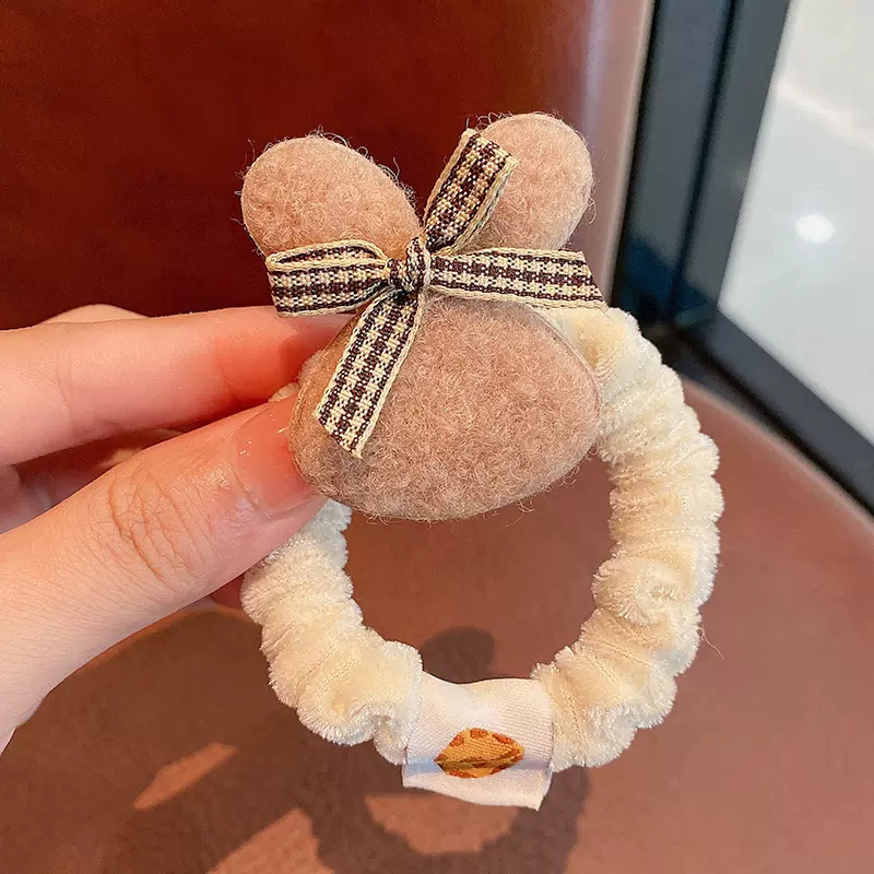 Cute Animal  Rabbit Hair Scrunchies Women Elastic Hair Bands Autumn Winter Headwear Hair Scrunchies For Girl