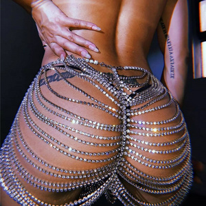 Chaine De Corps Rhinestone Body Chain Beach Hip Hop Nightclub Costume Jewelry Layered Waist Belly Butt Skirt Chains