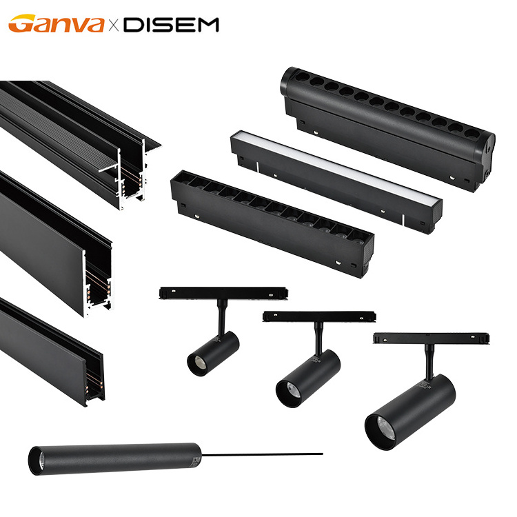 GANVA Good Quality Commercial Lighting 10w 20w 25w Rail System Aluminum LED Magnetic Track Light