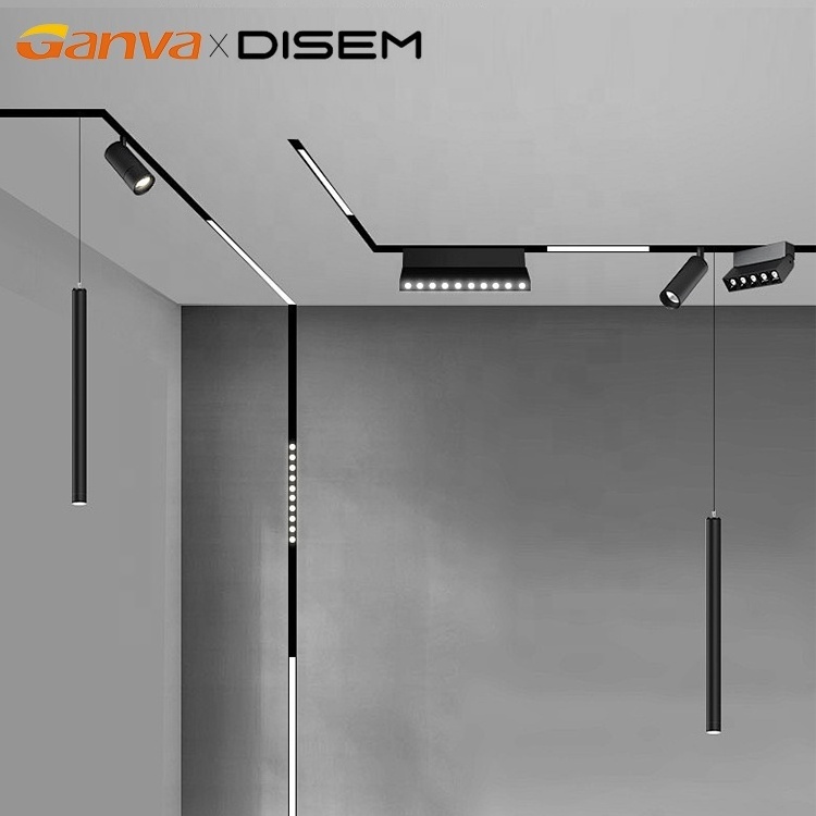 GANVA Good Quality Commercial Lighting 10w 20w 25w Rail System Aluminum LED Magnetic Track Light