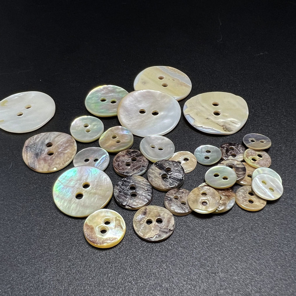 Natural Shell Buttons with Irregular Panels Decorative Elements for Enhanced Aesthetics