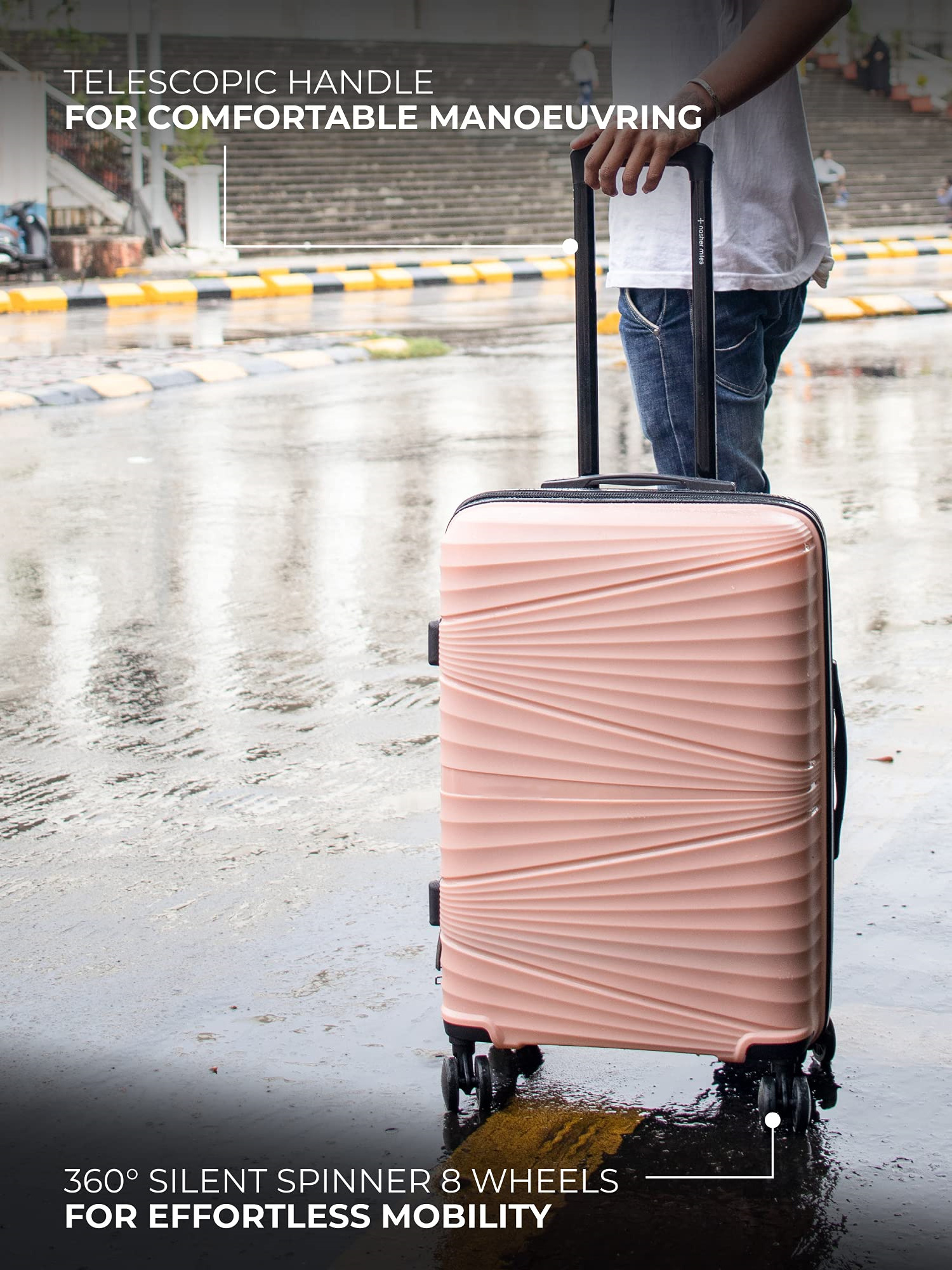 3PCS Set PP Luggage set For Travelling with Spinner Wheels Lightweight Travel suitcase Pink