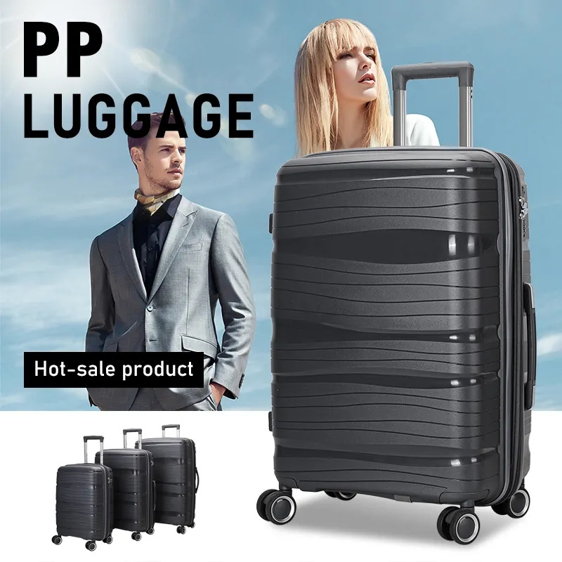 Modern Waterproof PP Expandable Suitcase Luggage With 4 Spinner Wheels Carry On Bag And Case For Sky Travel 20 24 28 inch