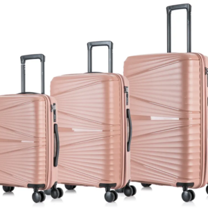 3PCS Set PP Luggage set For Travelling with Spinner Wheels Lightweight Travel suitcase Pink