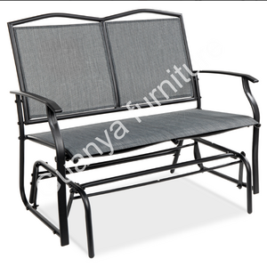 Outdoor Swing Glider, Patio Love seat, Steel Bench Rocker for Porch w/ Armrests