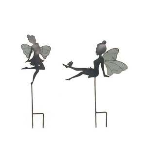 Metal Invisible Fairy Garden Yard Decor Landscape Stake Ornaments Garden Decoration Butterfly 01 Piece in BOX Customized 600pcs