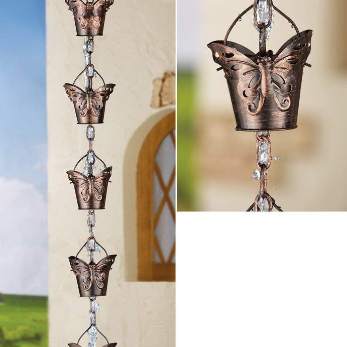 Metal umbrella rain chain can replace sink downspout metal copper paint garden decoration outdoor hanging decorative rain chain