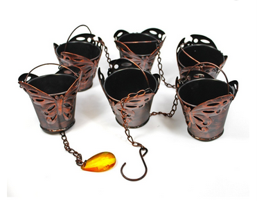 Metal Butterfly Cup Rain Chain For Garden Or Home Decoration