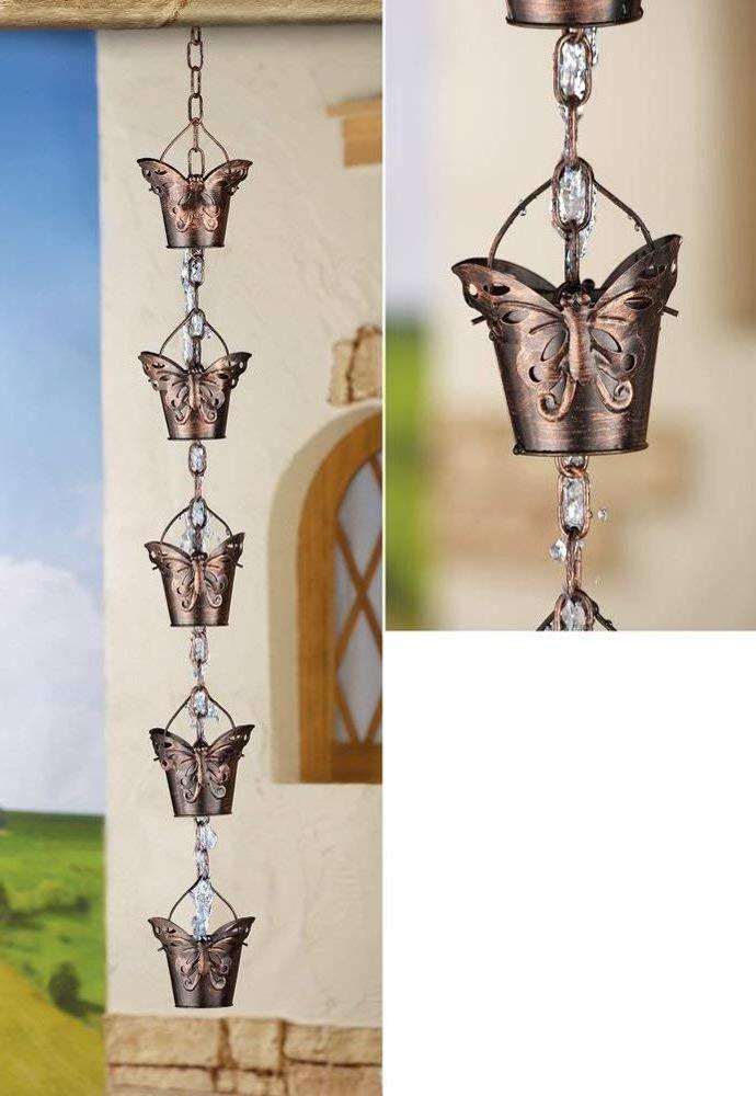 Metal Butterfly Cup Rain Chain For Garden Or Home Decoration