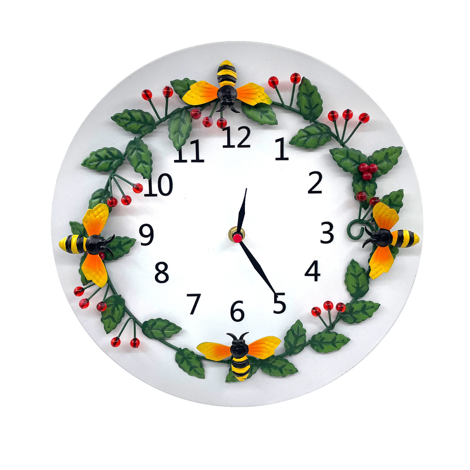 Home Decorative Flower Clock  home decoration gift wall clock with butterfly metal flower Different Shape Gift modern Fashion