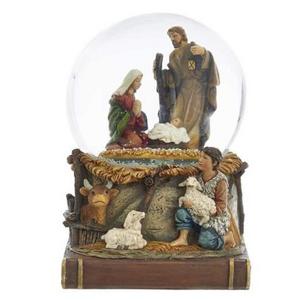 100MM Battery-Operated Resin Musical Nativity Waterglobe Water Globe Snow Globe Ball