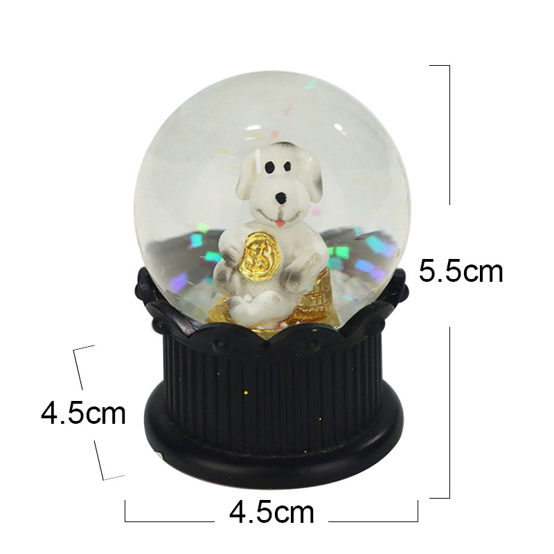 Craft Pop Decor Resin Ball With A Dog Luck Rich Home Decorative Glass Snowball