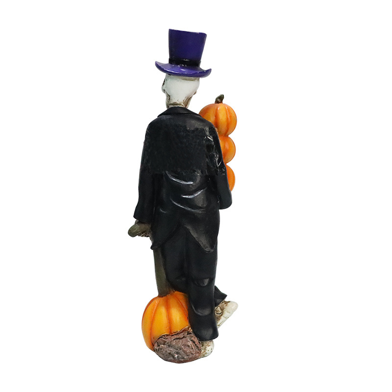 Mr. Zombie With Pumpkin Halloween Decorations Gifts Art Resin Sculpture Home Decor