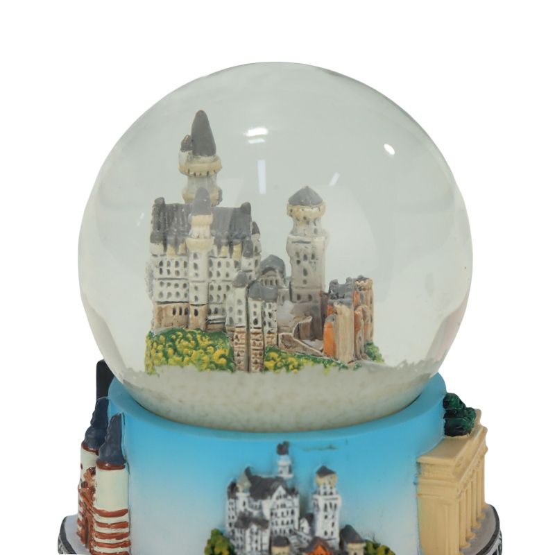 Home Decoration Glass Water Globe Custom Resin 3D Crastle Snow Globe