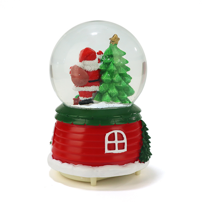 Resin Snowglobe Christmas Tree Decor Snow Globe Snow Globe With Lights And Music