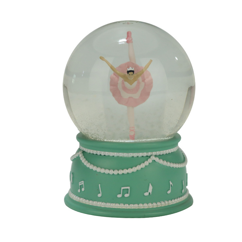 Custom Resin Ornament Ballerina Snow Globe Plays Ballet Tune