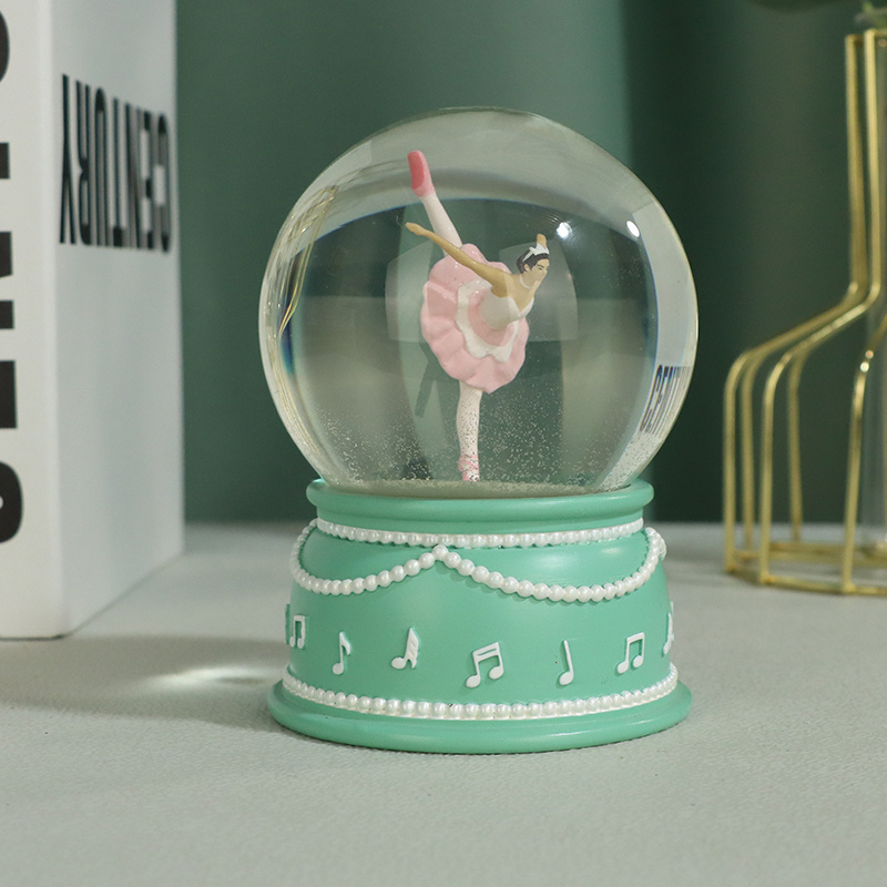 Custom Resin Ornament Ballerina Snow Globe Plays Ballet Tune