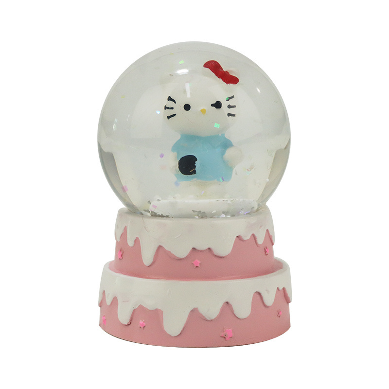 Promotion Custom Animal Cinnamo Roll Led Shining Snowball In Glass Globe