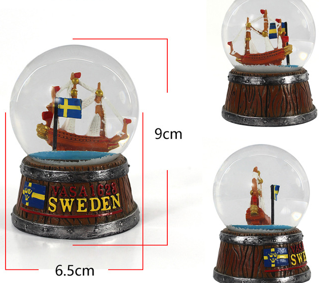 customized sweden vasa 1628 souvenirs snow ball gifts customization globe