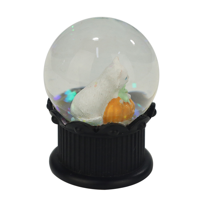 Wholesale Halloween Little Artificial Cat Custom Glass Snowball For Festival