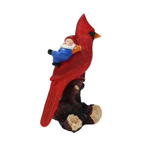 Custom Resin Statue Red Bird Figurine Miniature Garden Ornaments