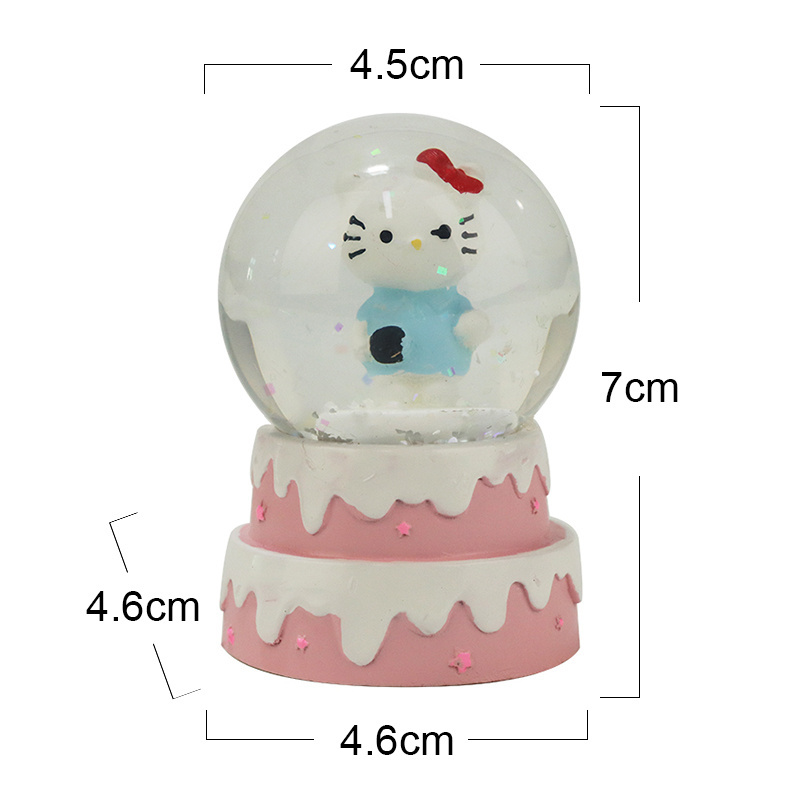 Promotion Custom Animal Cinnamo Roll Led Shining Snowball In Glass Globe