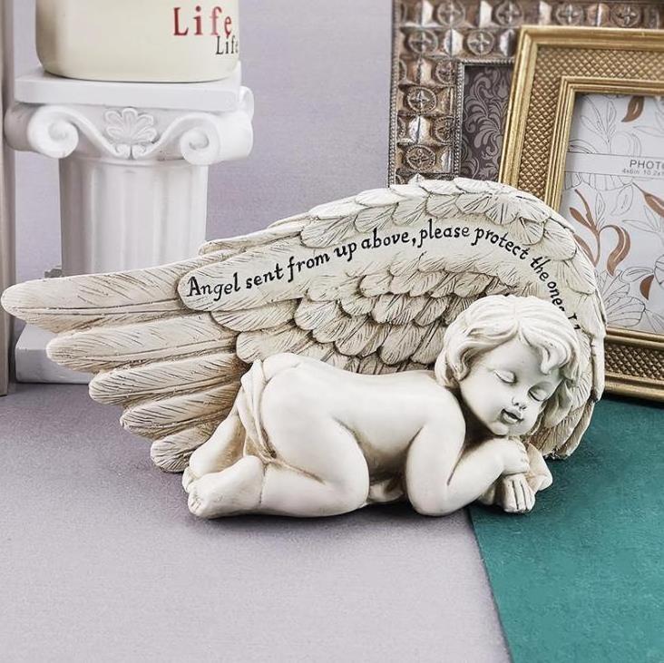 Pet/Angel Garden Outdoor Remembrance dog memorial Decoration, resin Grave Marker Tribute dog statues pet memorial stone