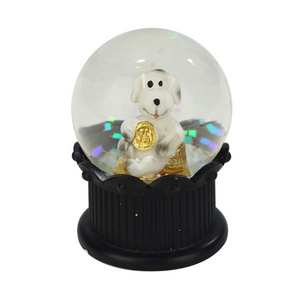 Craft Pop Decor Resin Ball With A Dog Luck Rich Home Decorative Glass Snowball