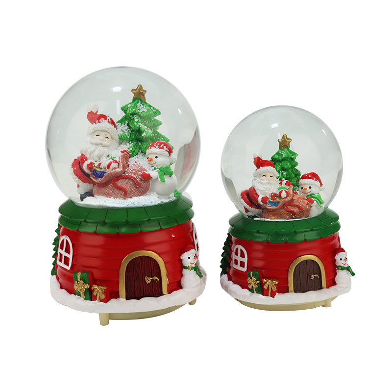 Resin Snowglobe Christmas Tree Decor Snow Globe Snow Globe With Lights And Music