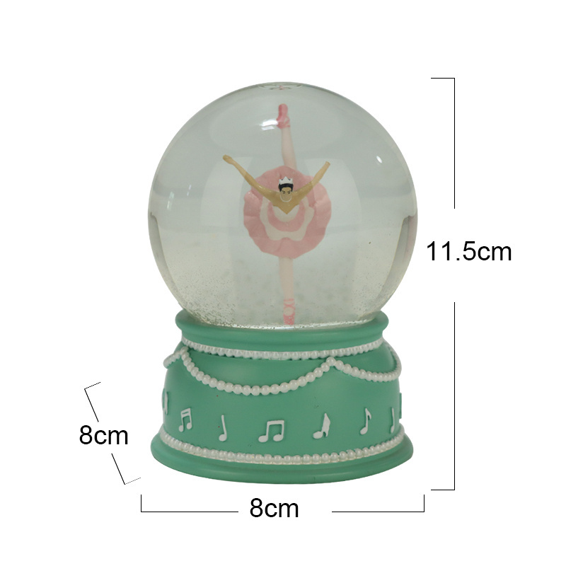 Custom Resin Ornament Ballerina Snow Globe Plays Ballet Tune