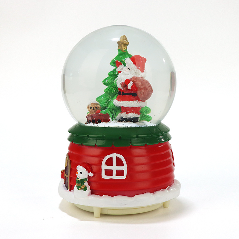 Resin Snowglobe Christmas Tree Decor Snow Globe Snow Globe With Lights And Music